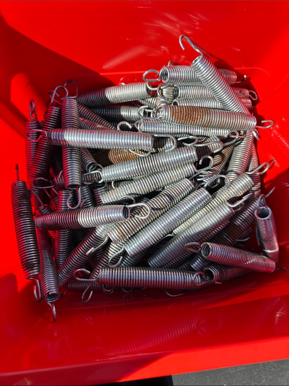 Fifteen heavy duty 7” galvanized steel replacement trampoline springs